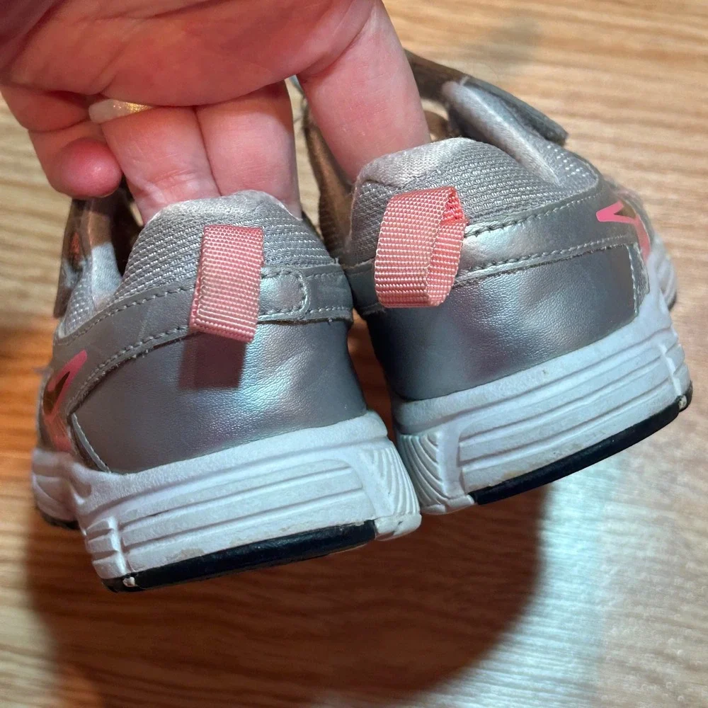 Nike Revolution 2 Toddler Girls Silver Pink Metallic Sneakers 9C